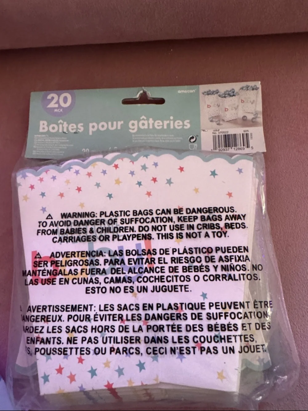 Baby Shower Treat Boxes - Blue & White Set (20 pcs) includes (2)packages. NWT